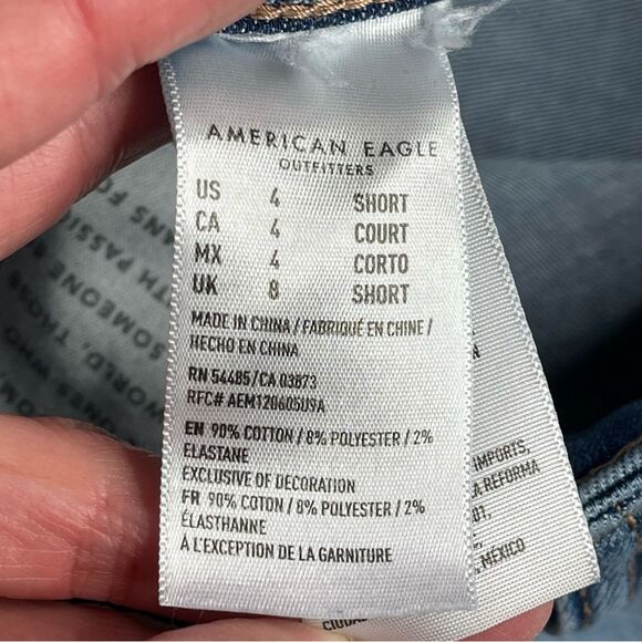 American Eagle Jeans Women’s 4 Short Blue Medium Wash High Rise Jegging Stretch - Picture 7 of 13